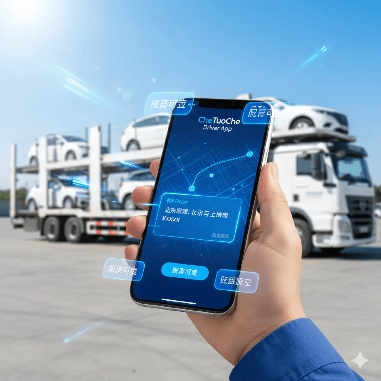 车拖车平台认证司机在驿站休息